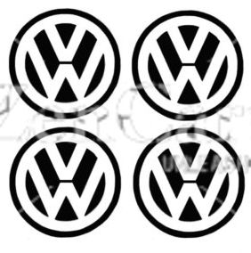 VW Centre Cap Logo Badge Stickers 2 Coloured.